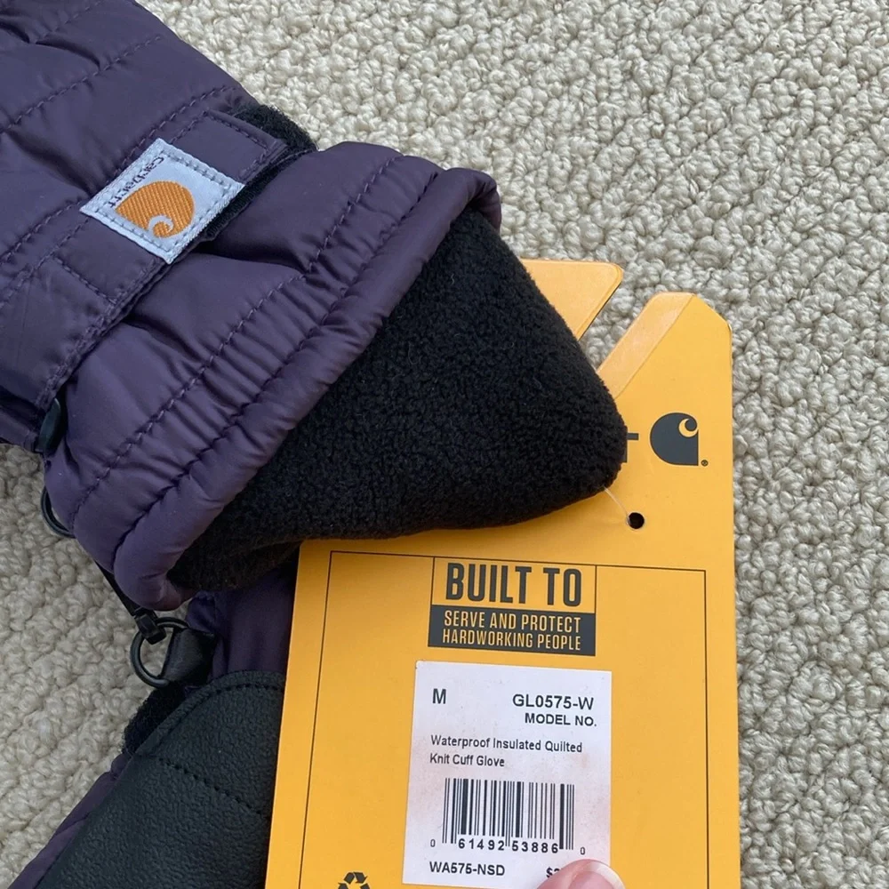 NEW Carhartt Waterproof Insulated Quilted Knit Cuff Glove Women’s Medium NWT